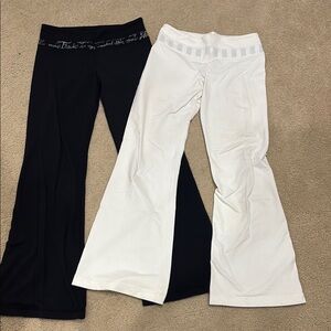 Lululemon Black & White Flared Yoga Pants Duo